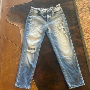 Gently used distressed cropped jeans.